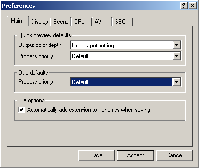 Preferences -> Main tab