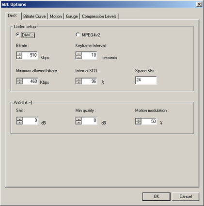 SBC Options -> DivX